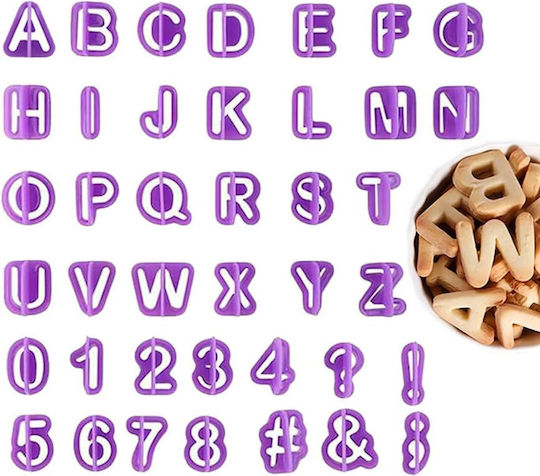 Wilton Kunststoff-Ausstechformen Englisches Alphabet Zahlen & Symbole Set 40 Stück 018.08.903