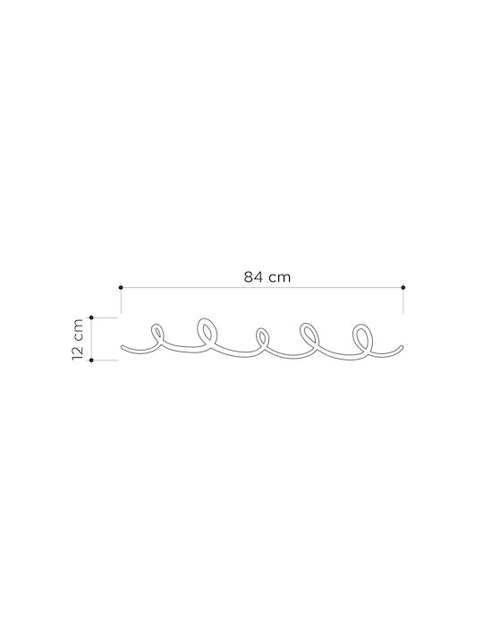 Hanah Home Wandhalterung Metall 4 Haken Schwarze 94x5x22cm