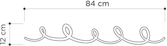 Hanah Home Metal Wall Hanger 4 Hooks Black 94x5x22cm
