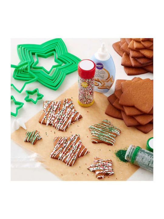 Wilton Kunststoff-Ausstechformen Sterne-Weihnachtsbaum Set 15 Teile 028.10.002