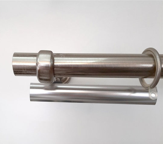 Import Hellas Metallisch Vorhangstange No5 Einfach Φ25mm 240cm Νικελ Ματ