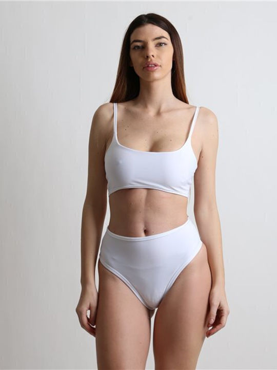 Chica Bikini Set Sports Bra & Slip Bottom White