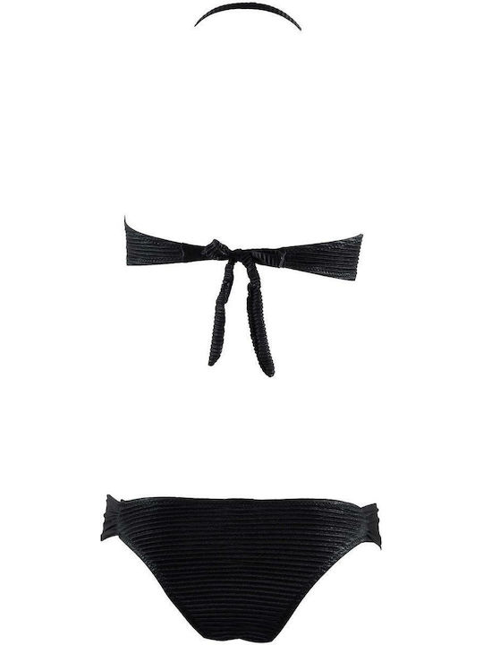 G Secret Bikini Set Strapless Top & Slip Bottom Black