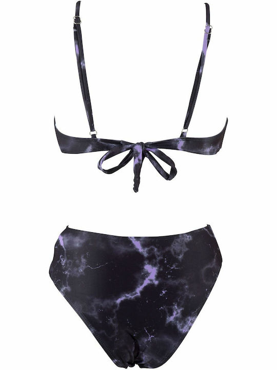 G Secret Set Bikini Triunghi cu Umplutură Talie înaltă Negru