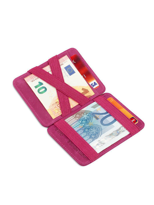Magic Wallet Δερμάτινο Ανδρικό Πορτοφόλι Καρτών με RFID Ροζ