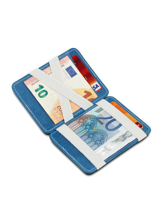 Magic Δερμάτινο Ανδρικό Πορτοφόλι με RFID Μπλε
