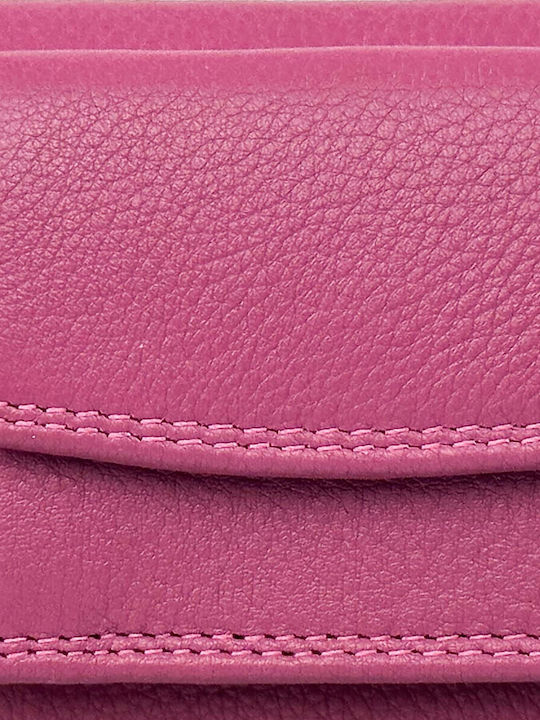 Klein Leder Damen Geldbörse Klassisch Fuchsie