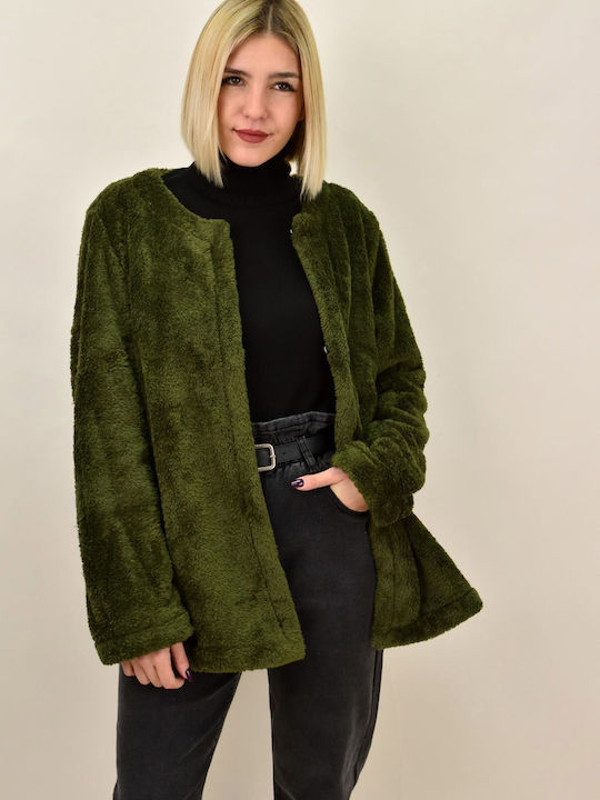 Scurtă Blană de damă Verde