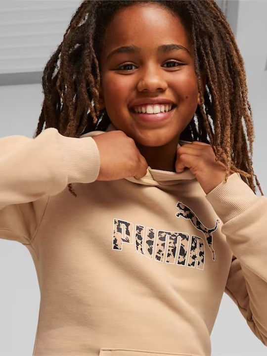 Kinder-Sweatshirt mit Kapuze Beige HOODIE
