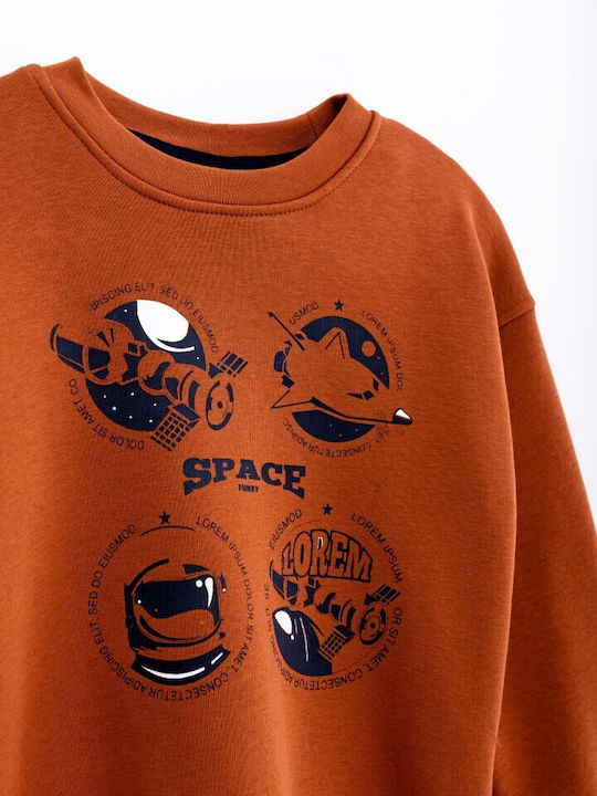 Funky Kinder Sweatshirt mit Kapuze Tabac Braun