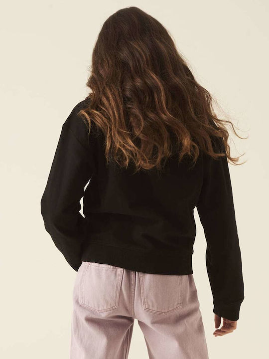 Kids Sweatshirt with Hood and Pockets Black