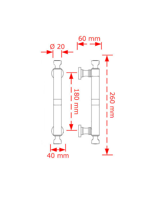 Viobrass Handgriff Vordertür 125-4 180mm Bronze