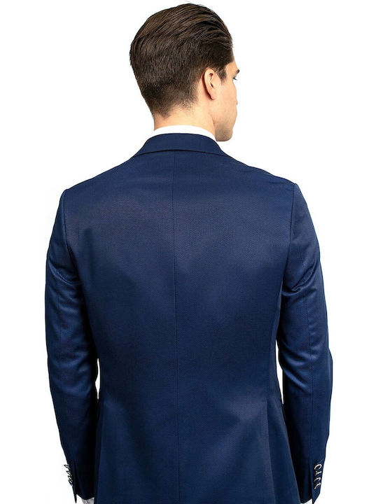 Fragosto Men's Suit with Vest Slim Fit Blue