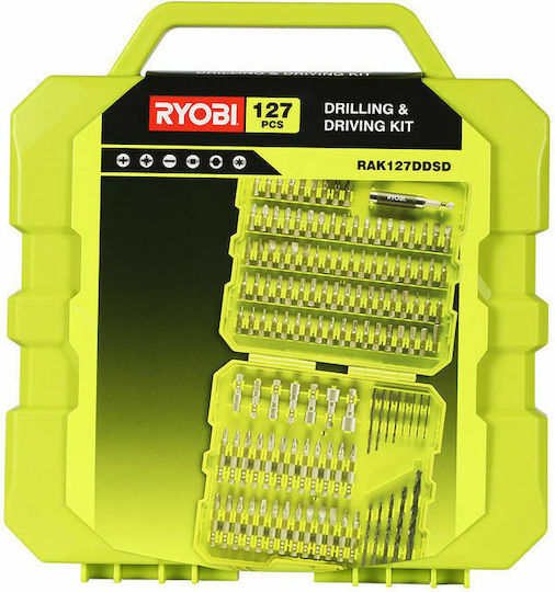 Ryobi Set of 127 Drills HSS with Cylindrical Shank for Metal