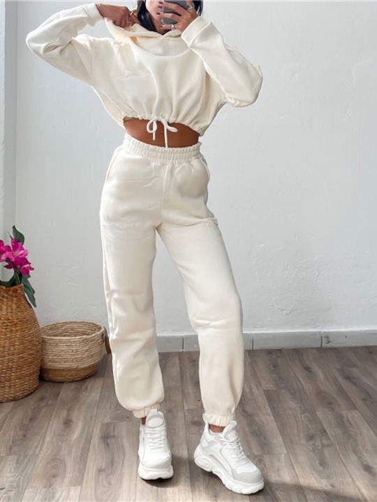 Chica Damen-Sweatpants-Set Weiß