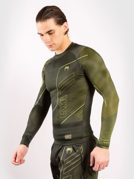 Venum Bărbați Cu mânecă lungă Tricou VENUM-03966-015 pentru Jiu-Jitsu Verde