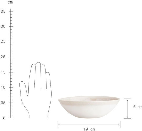 Butlers Atlantis Servierschale Rund Keramik Beige mit Durchmesser 19cm