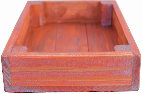 Nakaro Wood Carrier Serving Basket Metallic with Dimensions 25x17cm 1pcs