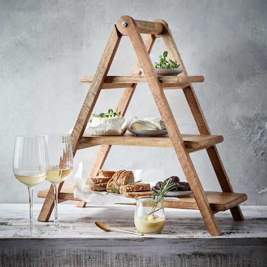 Butlers Wooden Dessert Tower Stand Brown