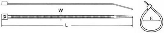Legătură Cablu Plastic 180mmx3.6mm Culoare Neagră 1 Bucată 02.012.0054