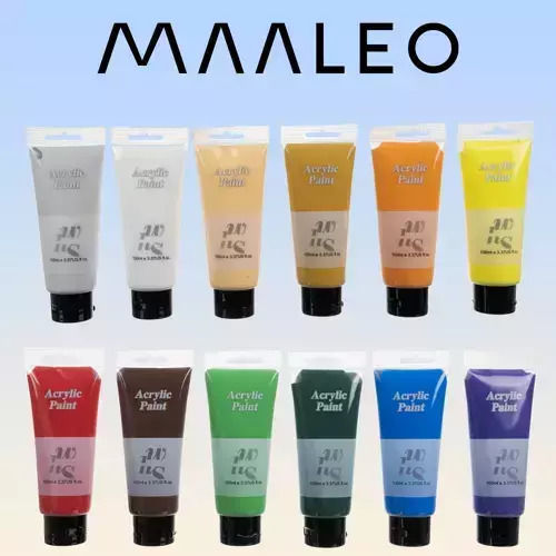Maaleo Acrylic Paint Set in Multicolour color 100ml 12pcs