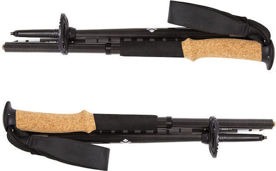 Black Diamond Compact Carbon Fiber Trekking Pole with 3 Sections Black