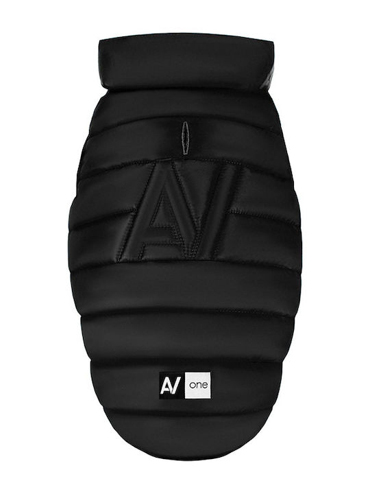 WauDog Hundemantel Wasserdicht Schwarz mit Rückenlänge 25 cm.