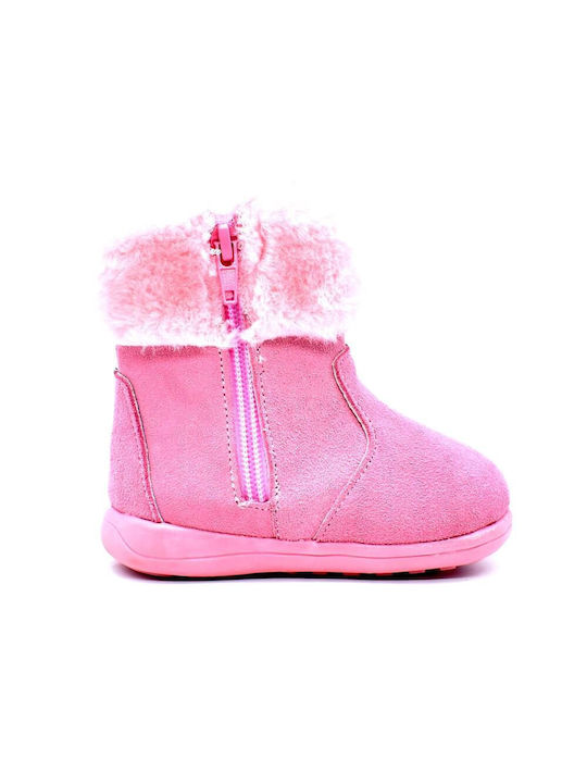 Happy Bee Kids Boots with Zipper Pink