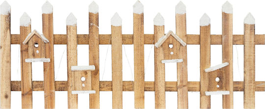 ECD Germany Illuminated Christmas Wooden Figure Fence Brown 39x39x39cm