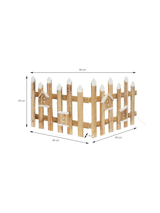 ECD Germany Beleuchtet Weihnachtliche Holz Figur Zaun Braun 39x39x39cm