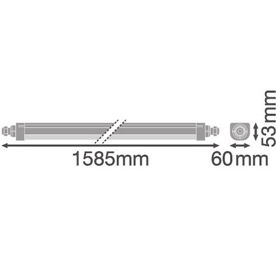 Ledvance Lighting Batten Outdoor with 2 Fluorescent Lamps 50W
