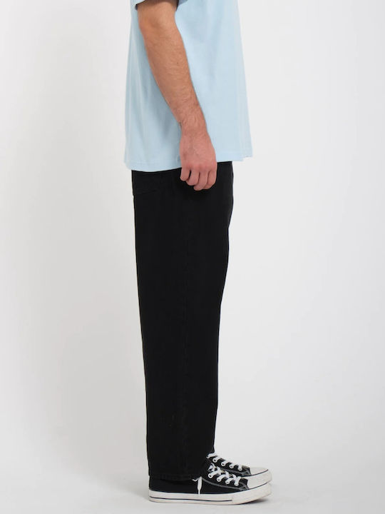 Modown Pantaloni De Blugi Pentru Bărbați Cropped Cu Relaxed Tapered Fit Negru