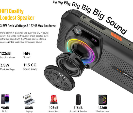 Ulefone Armor 21 Dual SIM (8/256GB) Ανθεκτικό Smartphone Μαύρο