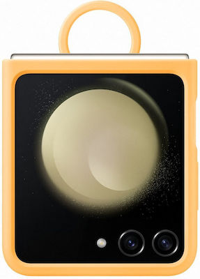 Samsung Ring Umschlag Rückseite Silikon Orange (Galaxy Z Flip5)