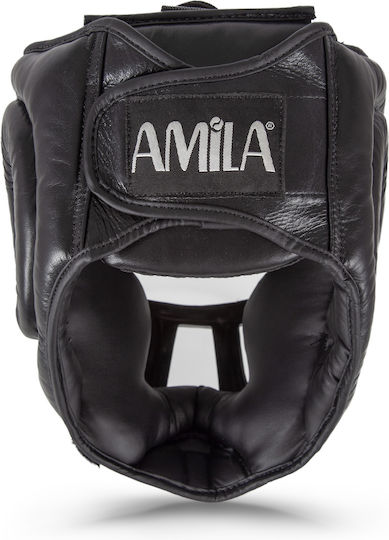 AMILA Adult Full Face Boxing Headgear Leather Black