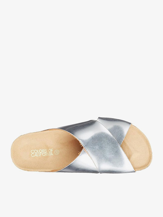 Women's Flat Sandals Flatforms in Silver Color