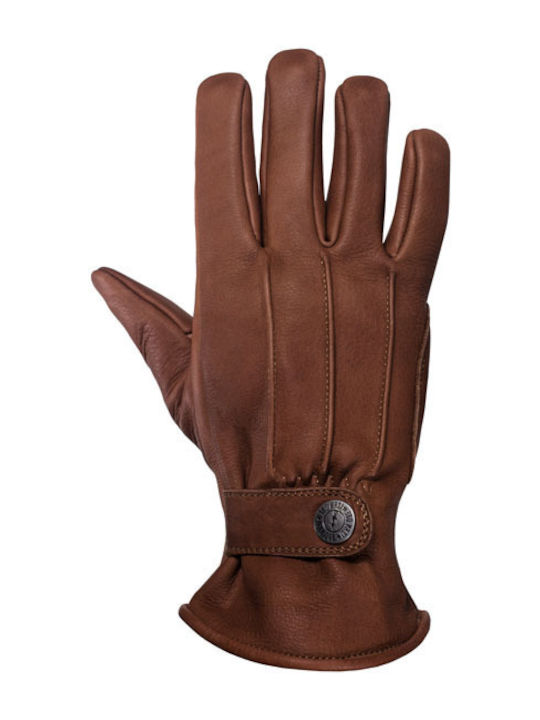 John Doe Grinder Sommer Herren Motorradhandschuhe Leder Braun