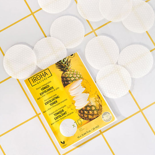 Iroha Nature Dischete Tonere Pentru Față Tonifiante cu Centella Asiatica și Pantenol 10x25ml