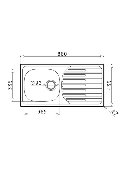 Pyramis ET33 Fork Ένθετος Νεροχύτης Inox Σατινέ Μ86xΠ43.5cm Ασημί