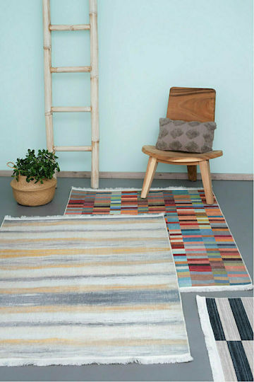Palamaiki DC001 Teppich Rechteckig Synthetisch,Polyester/Cotton/Leather mit Fransen Beige