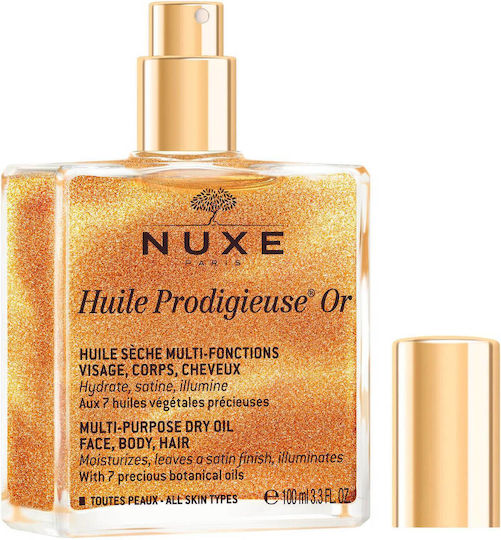 Nuxe Huile Prodigieuse OR Dry Oil with Shimmer for Face Hair and Body 100ml