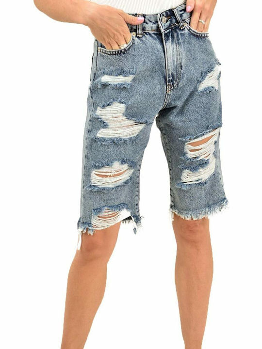 Damen Bermuda Jean Hellblau
