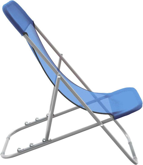 vidaXL Lounger-Armchair Beach with Recline 3 Slots Blue Waterproof 83x57.5x81cm Set of 2pcs