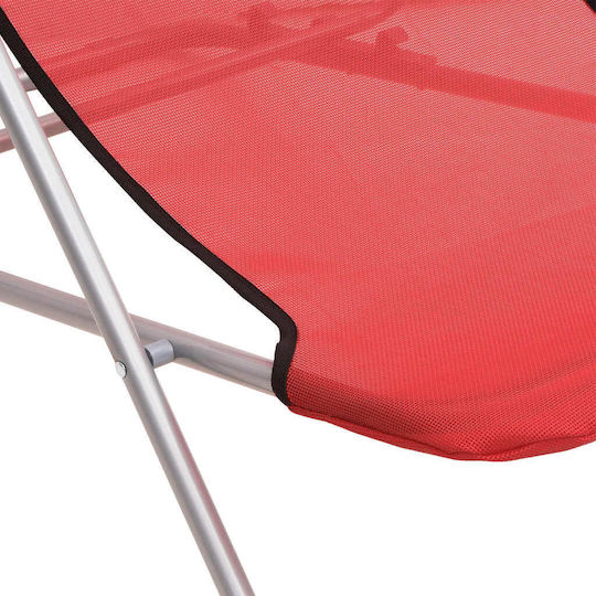 vidaXL Lounger-Armchair Beach with Recline 3 Slots Red Waterproof 83x57.5x81cm Set of 2pcs