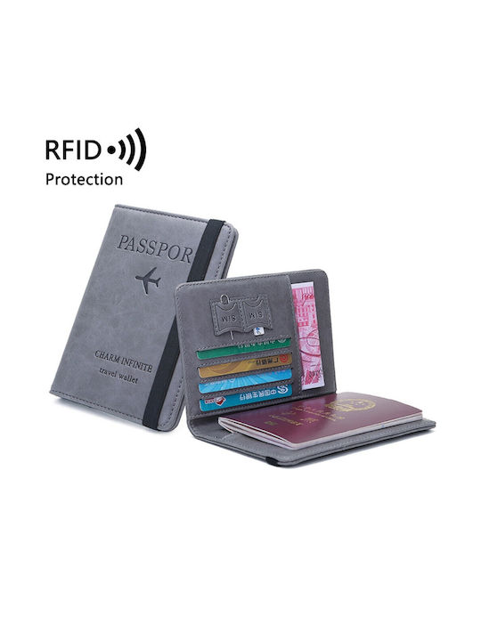 RFID Signal Block Passport & Credit Card Case Card and Passport Case - Grey OEM