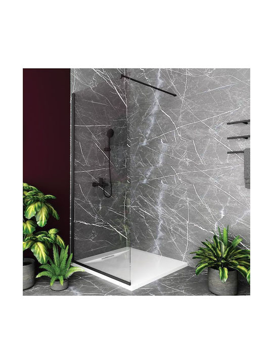 Orabella Serena Διαχωριστικό Ντουζιέρας 60x200cm Clean Glass Black Matt