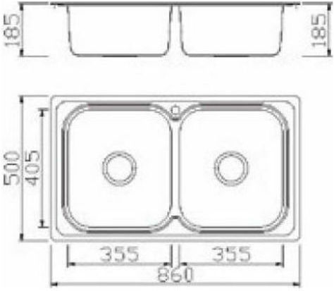 Karag BL 898 Ένθετος Inox Σατινέ Μ86xΠ50cm Ασημί