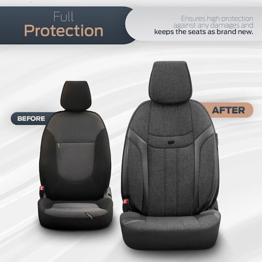 Otom Car Cover Set 11pcs Leatherette Universal Black