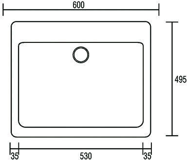 Crown R-60 Economic 6860 686010 Drop-In Spüle aus Verbundgranulat B60xT49.5cm Metallic Ice