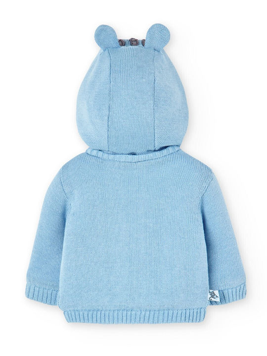 Kids Sweatshirt Cardigan Knitted with Hood Blue